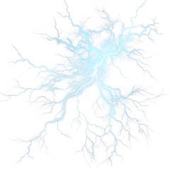 transparent background with blue lightning and white smoke