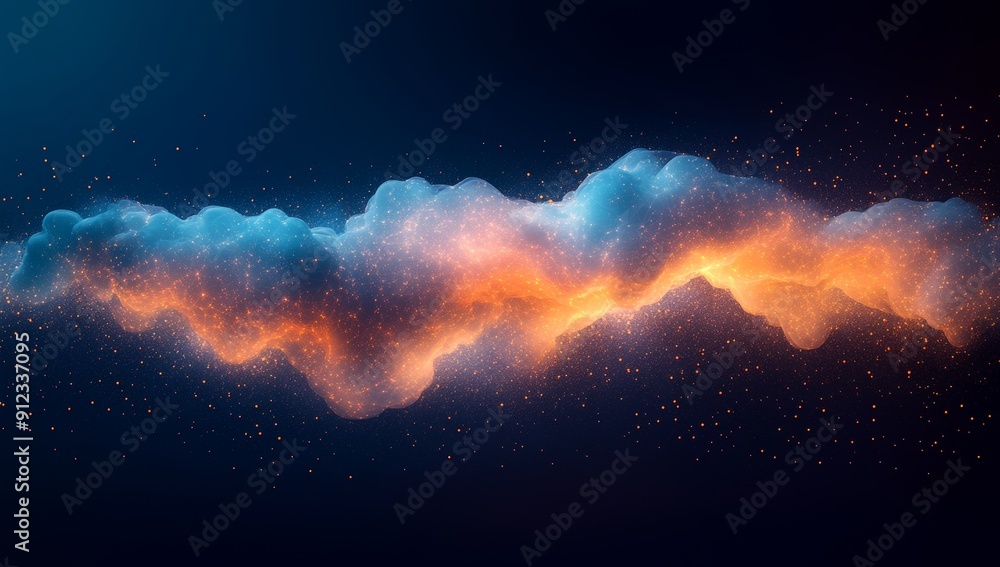 Poster an abstract network connection with nodes and lines on a dark background, representing concepts such