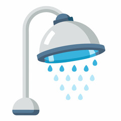 Water saving shower head art vector illustration