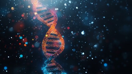 Obraz premium Biotechnology involves DNA sequencing and gene mutation analysis, genetic code, and molecular structure