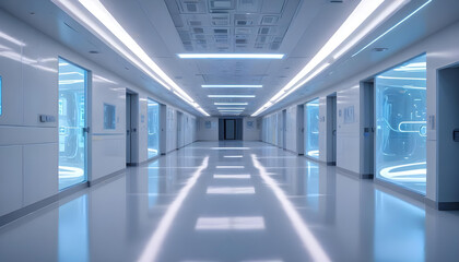 Obraz premium hospital laboratory medical space white Interior room clinic 15