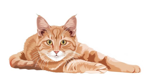 Millie's Marvel: A Pure White Background Vector Art of a Beloved Cat