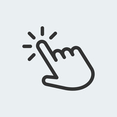 Touch icon, gesture symbol, hand finger click
