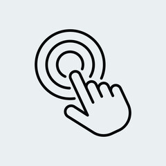 Touch icon, gesture symbol, hand finger click