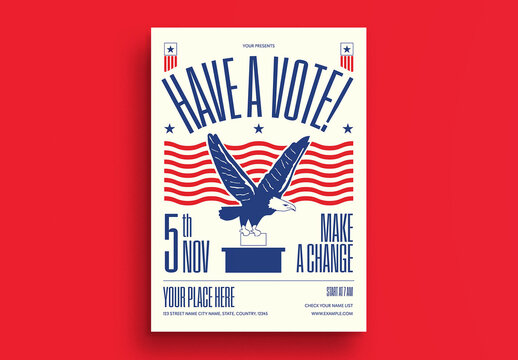 White Vintage Have A Vote Flyer Layout