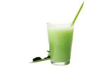 A Refreshing Glass of Green Grass Juice on a Sunny Day on a White or Clear Surface PNG Transparent Background