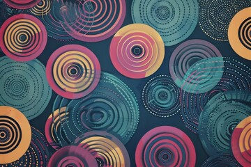 Fototapeta premium Trippy circles stippled elegant pattern