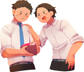 Men Doing Secret Transaction Illustration