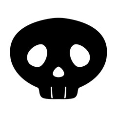 シンプルなドクロのシルエットイラスト