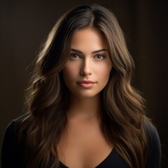 Fototapeta premium Powerful headshot reflecting womans beauty and self assurance