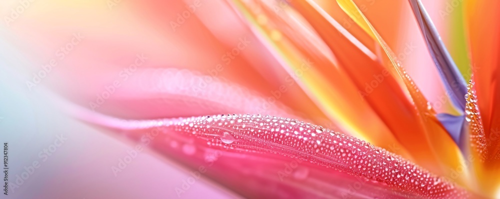 Poster 8k resolution macro shot of a bird of paradise flower, vivid colors and intricate petal structures v
