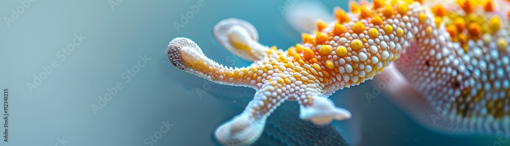 Poster hyper-realistic macro shot of a gecko's foot pad, intricate microstructures and setae visible, adher