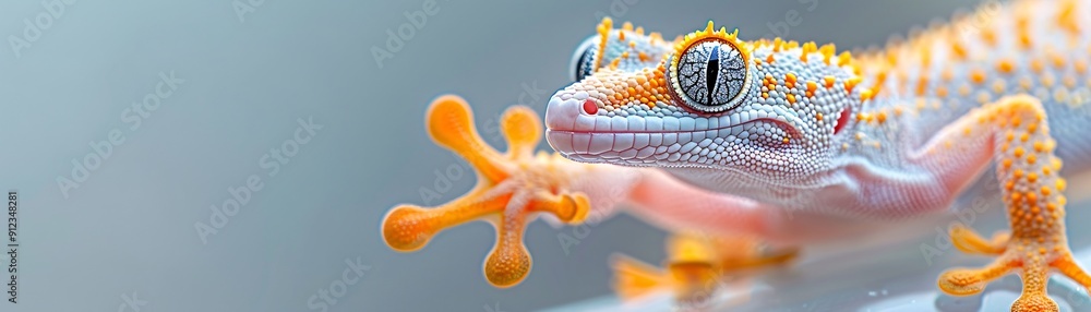 Poster hyper-realistic macro shot of a gecko's foot pad, intricate microstructures and setae visible, adher
