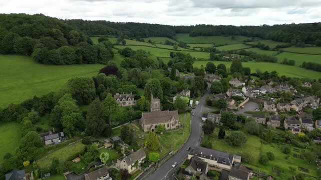 Aerial video over Uley United Kingdom