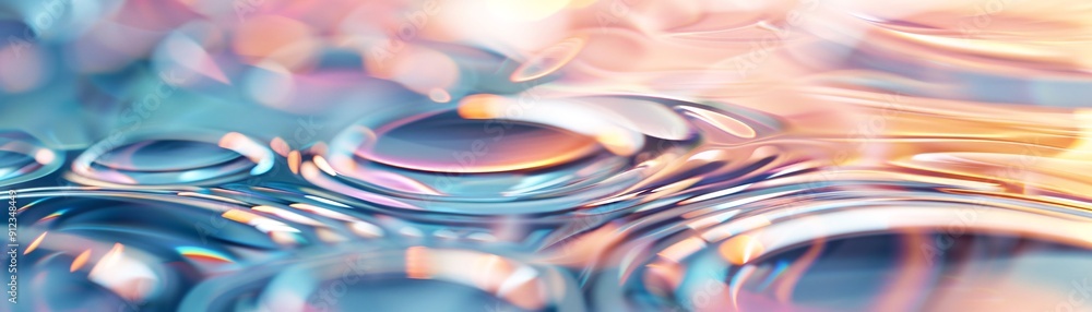 Poster 8k resolution macro image of a soap bubble's surface, swirling iridescent colors and thin-film inter