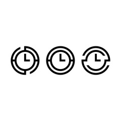 Simple circle wall clock icon vector