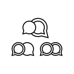 Simple clean double chat icons vector