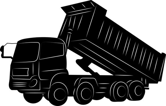 recommend clip art: kamaz silhouette on white background, vector