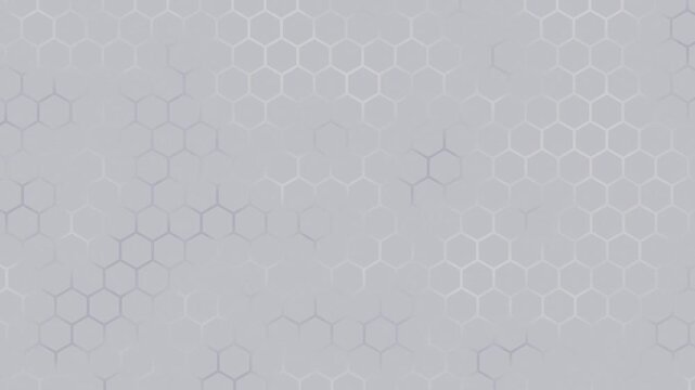 Simple corporate, commercial style hexagon pattern background. Animated hexagon backdrop with subtle stylish light and dark moving lines in behind the texture. 