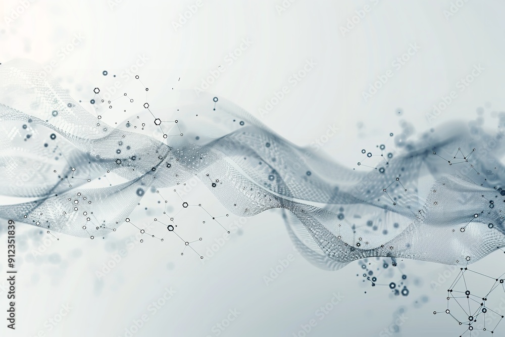 Fototapete wave curve and imaginative animation film of an abstract backdrop generated programmatically for tec