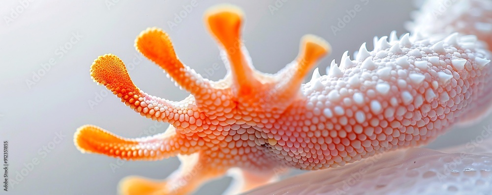 Poster hyper-realistic macro shot of a gecko's foot pad, intricate microstructures and setae visible, adher