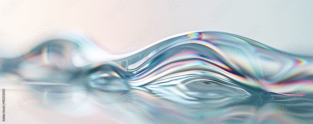 Poster 8k resolution macro image of a soap bubble's surface, swirling iridescent colors and thin-film inter