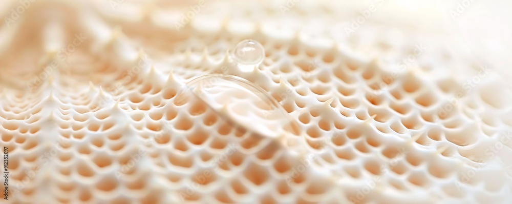 Poster hyper-realistic macro photograph of a sand dollar's intricate surface pattern, fine details of pores