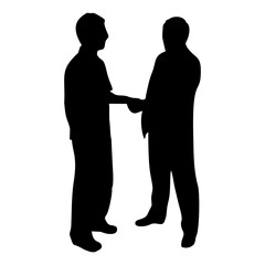 silhouettes of people shaking hands in business