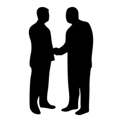 silhouettes of people shaking hands in business