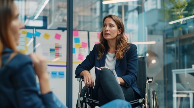 The woman in a wheelchair