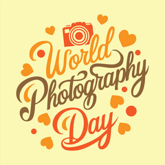 World photography day calligraphy. 