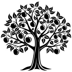 Tomato tree art vector illustration