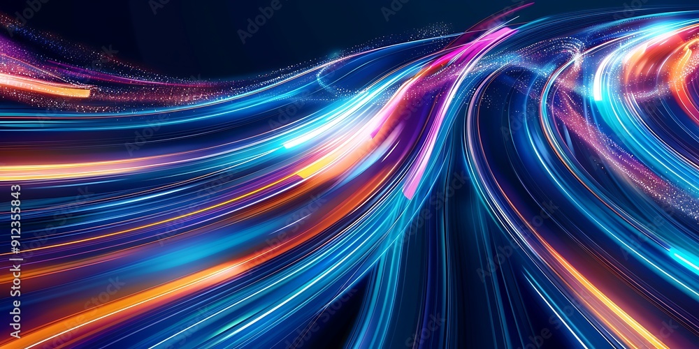 Aufkleber modern abstract high-speed light effect. abstract background with curved beams of light. technology 
