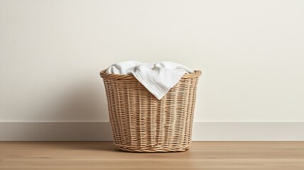 A deep wicker laundry basket with a tight weave for durability--style raw