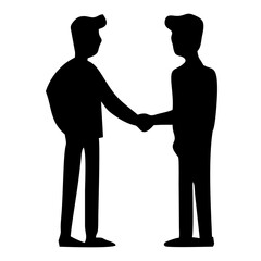 silhouettes of people shaking hands in business