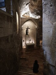The inner hall of the old cathedral in Jerusalem