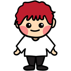 a red-haired boy Illustration, boy character