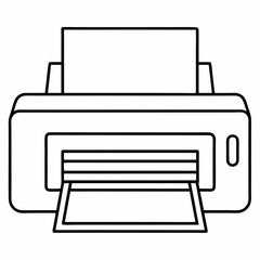 Printer machine black design white background line art