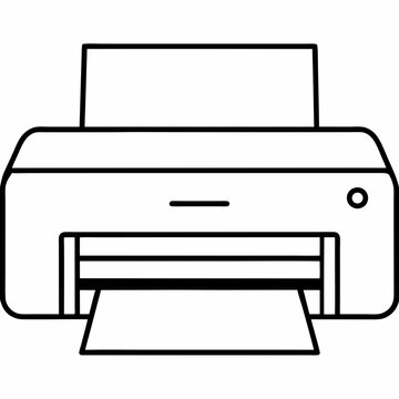 recommend clip art: Printer machine black design white background line art