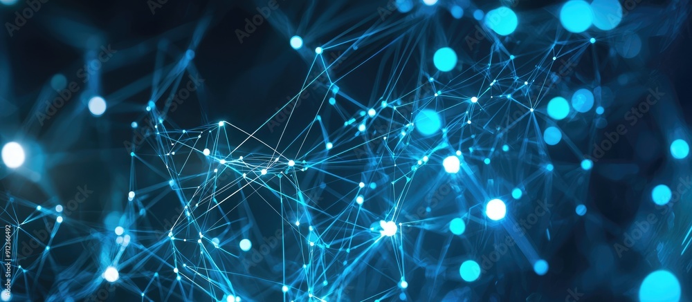 Poster abstract background of computer technology with network visual connections