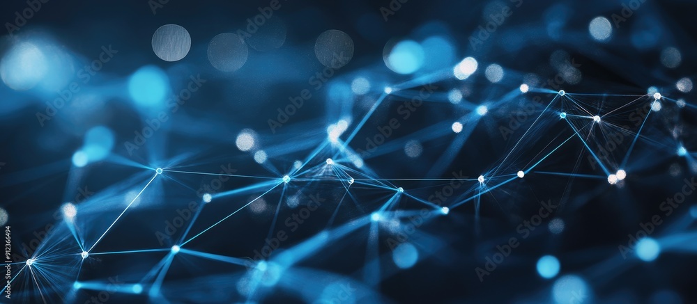 Poster abstract background of computer technology with visual network connections