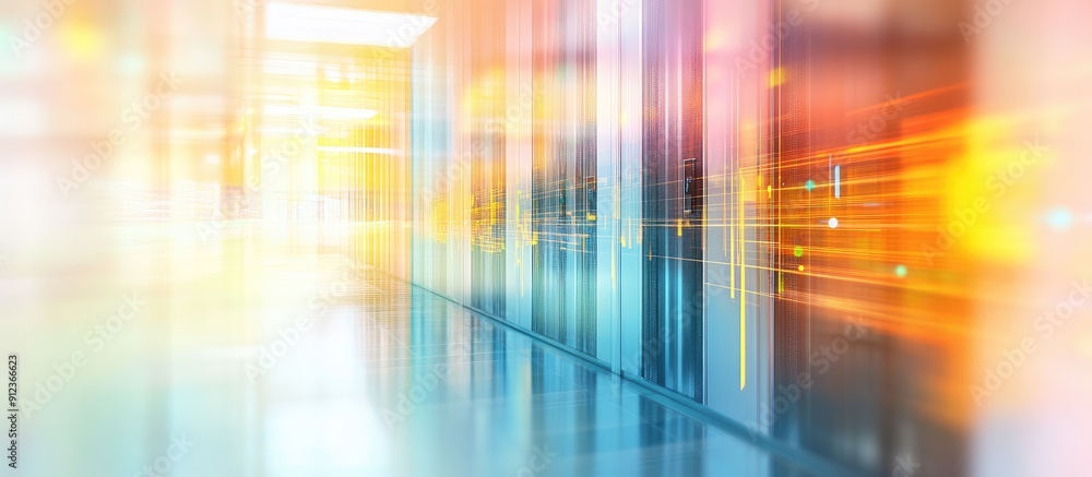 Poster abstract blurred background illustration depicting a defocused technology environment showcasing net