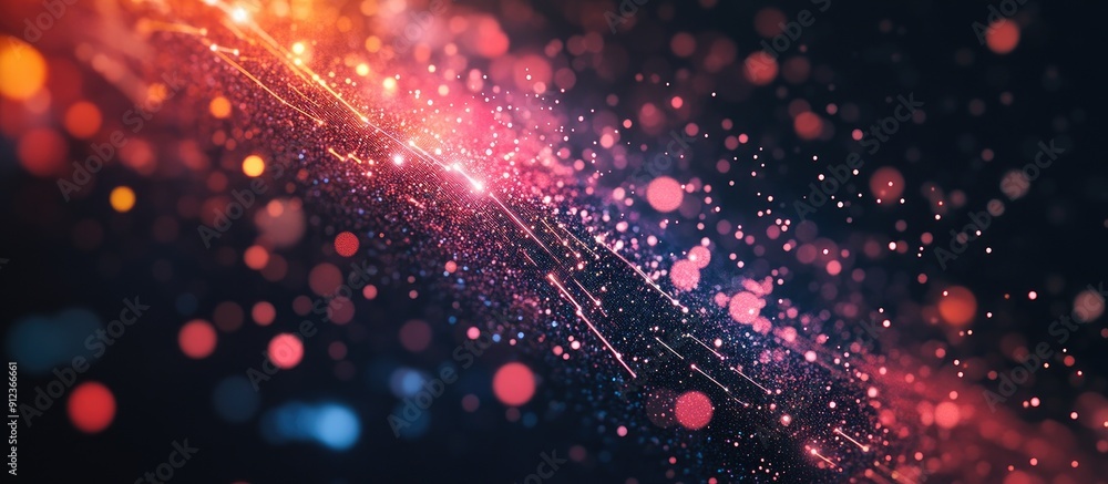 Poster abstract digital technology background for corporate presentations featuring particle effects