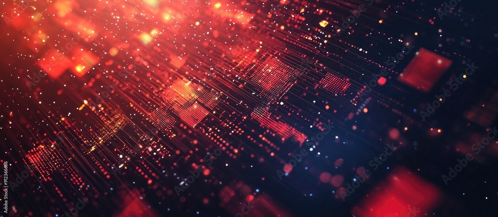 Poster abstract digital technology background with clean corporate design elements and particle effects
