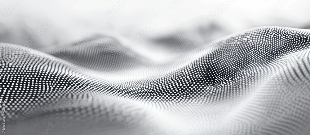 Poster abstract gray and white dot wave texture background representing light technology and big data conce