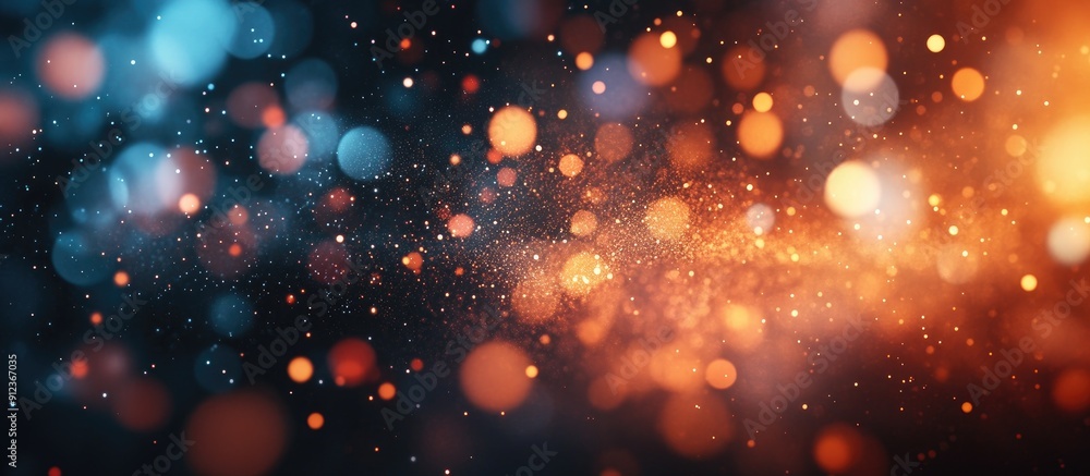 Poster abstract particles bokeh background for cinematic event trailers digital technology and game present
