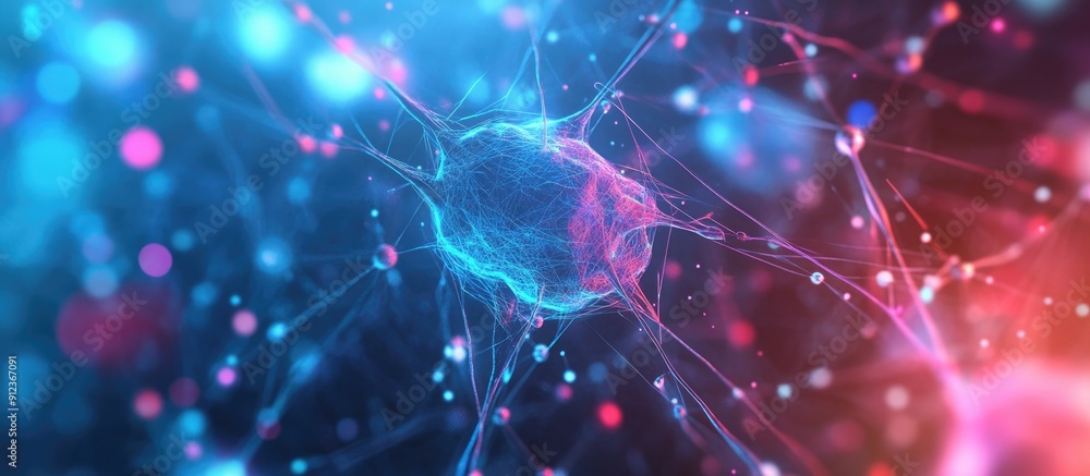 Poster abstract representation of neural networks with interconnected nodes futuristic technology concept w
