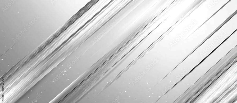 Poster abstract white and silver gradient pattern with smooth grey metallic texture on a diagonal backgroun