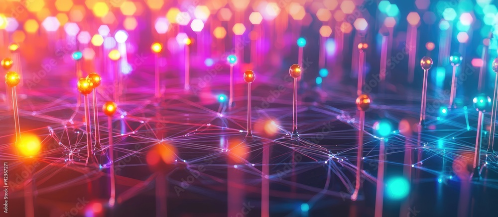 Poster agile software development in business and technology 3d illustration of internet and network concep