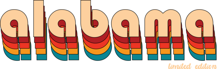 Retro Alabama state t-shirt 80s text